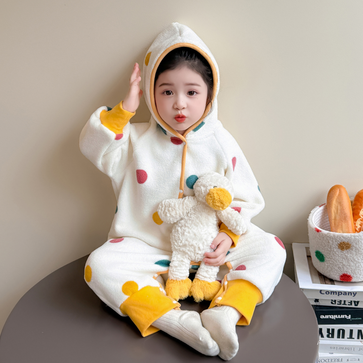 女童睡衣秋冬季新款雪粒绒