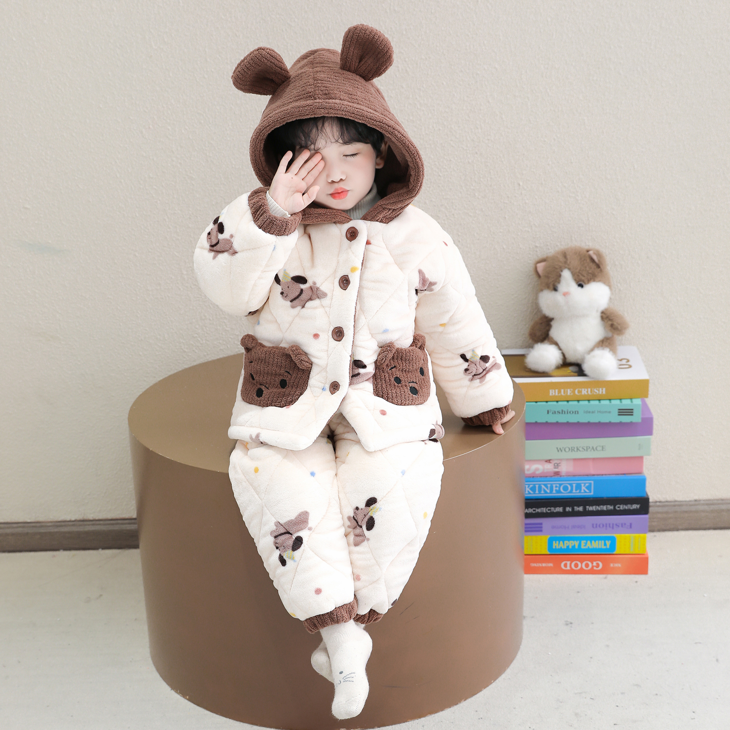 男童冬装睡衣2025新款儿童三层