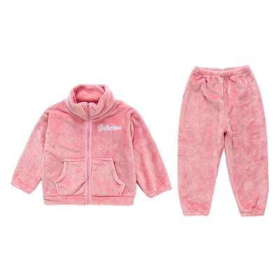 法兰绒休闲女童秋冬字母家居服