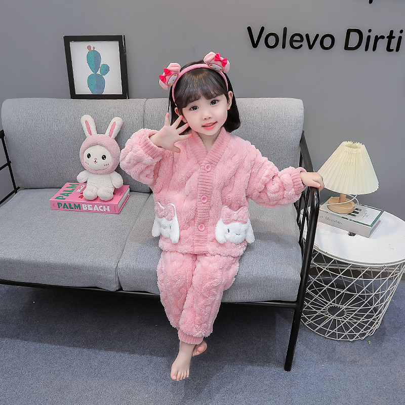保暖女宝宝洋气家居服套装