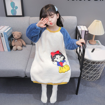 女孩睡衣婴儿宝宝法兰绒睡裙