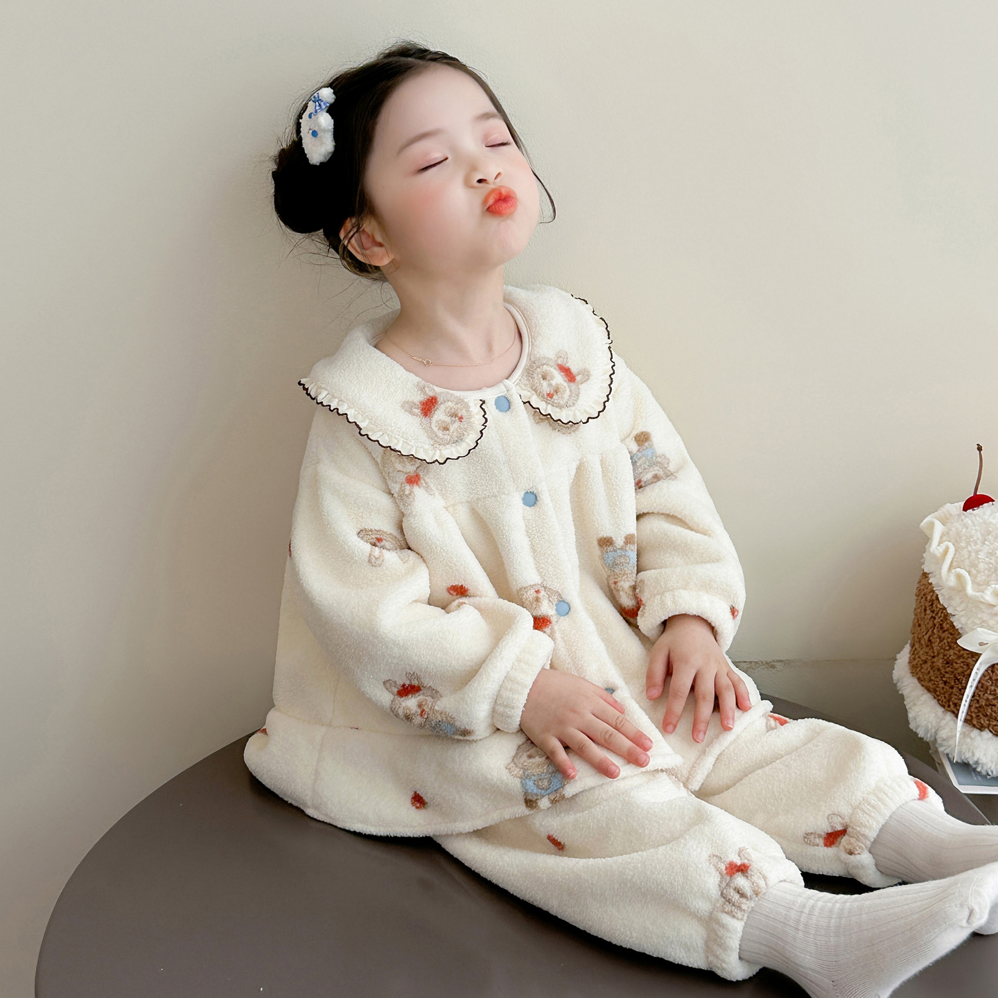 女童睡衣2025新款珊瑚家居服套装