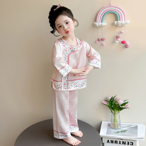 春夏女童新中式凉感家居服套装