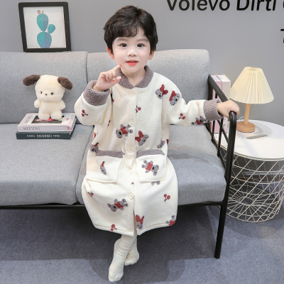 男童睡衣秋冬季加厚珊瑚绒