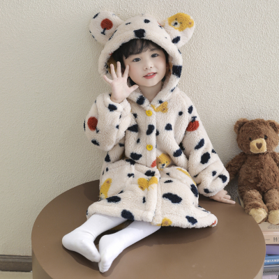 男童珊瑚绒加厚保暖睡袍