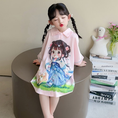 女童夏季薄款冰丝家居裙