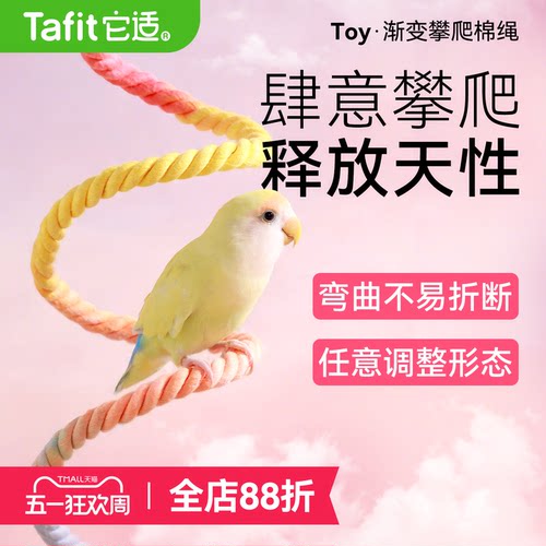 它适鹦鹉旋转攀爬绳玄凤牡丹虎皮秋千攀爬玩具棉绳站杆鸟鹦鹉用品