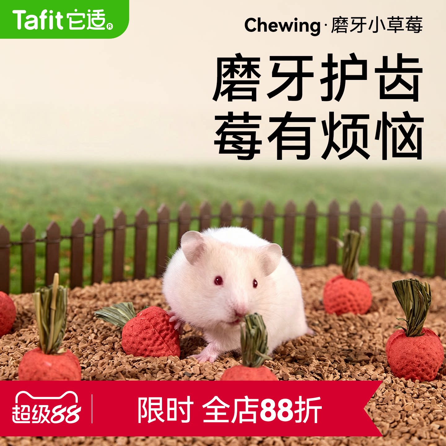 它适磨牙草莓仓鼠磨牙金丝熊营养粮食仓鼠零食耐磨清新口气可食用