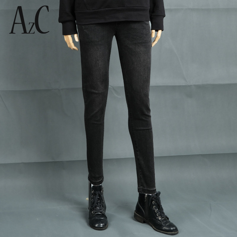 孕妇裤子秋季外穿长裤时尚潮妈直筒牛仔裤秋冬宽松秋装大码九分裤