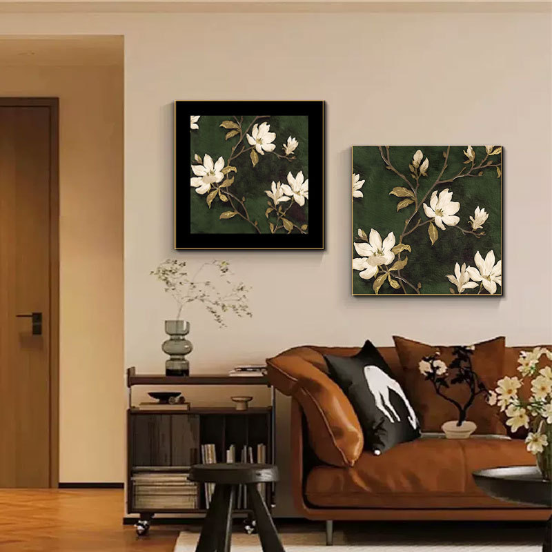 法式中古风客厅装饰画小清新高级感餐厅挂画入户玄关摆画艺术壁画