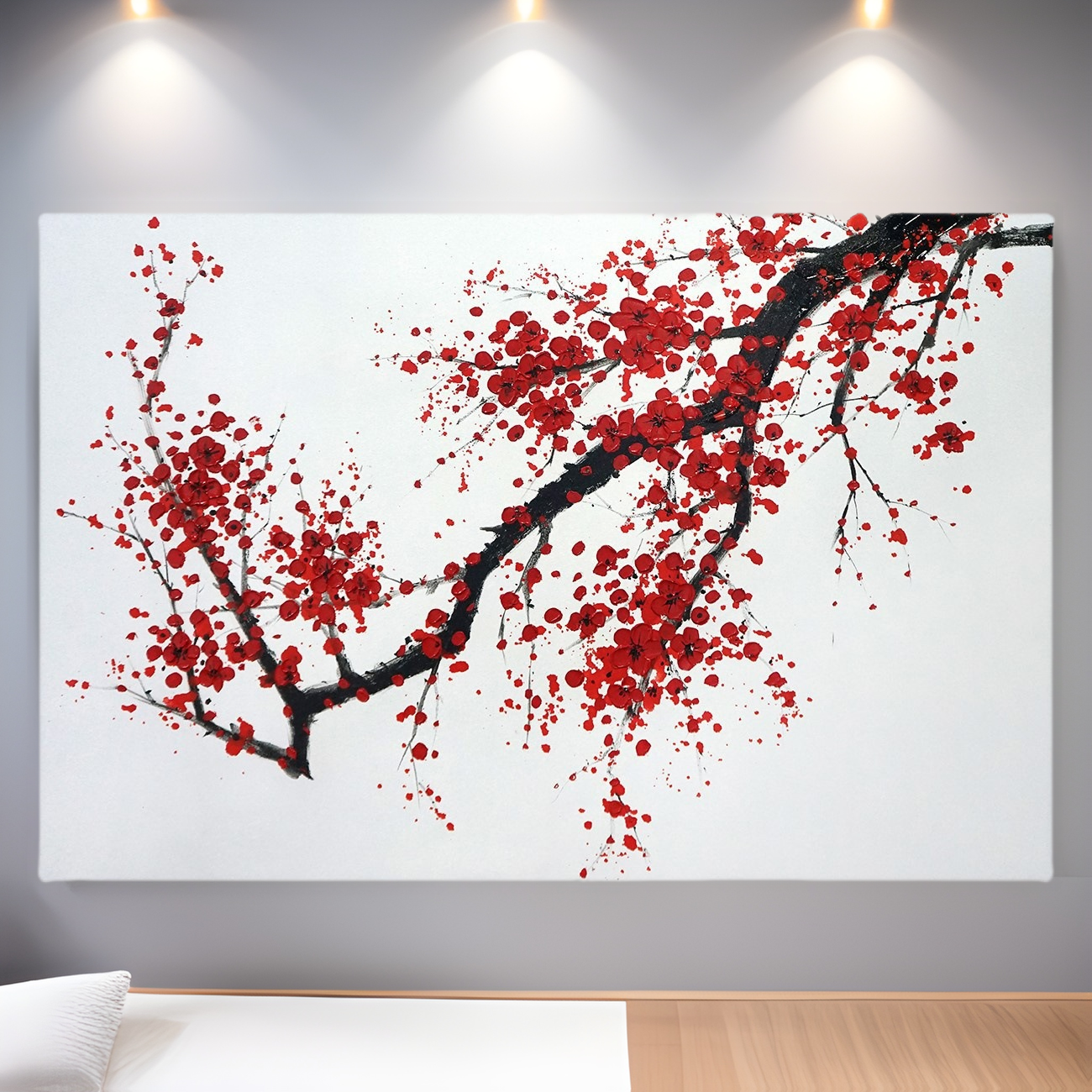 纯手绘简约风格艺术装饰画植物风景油画客厅卧室壁画挂画田园风格图片
