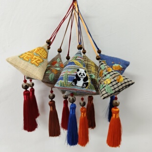 手工制作艾草香囊艾草填充驱蚊香包非遗浏阳夏布