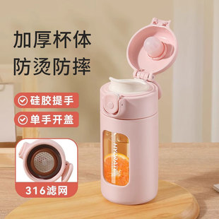 玻璃水杯女生高颜值夏季耐高温防摔迷你小巧便携办公车载泡茶杯子