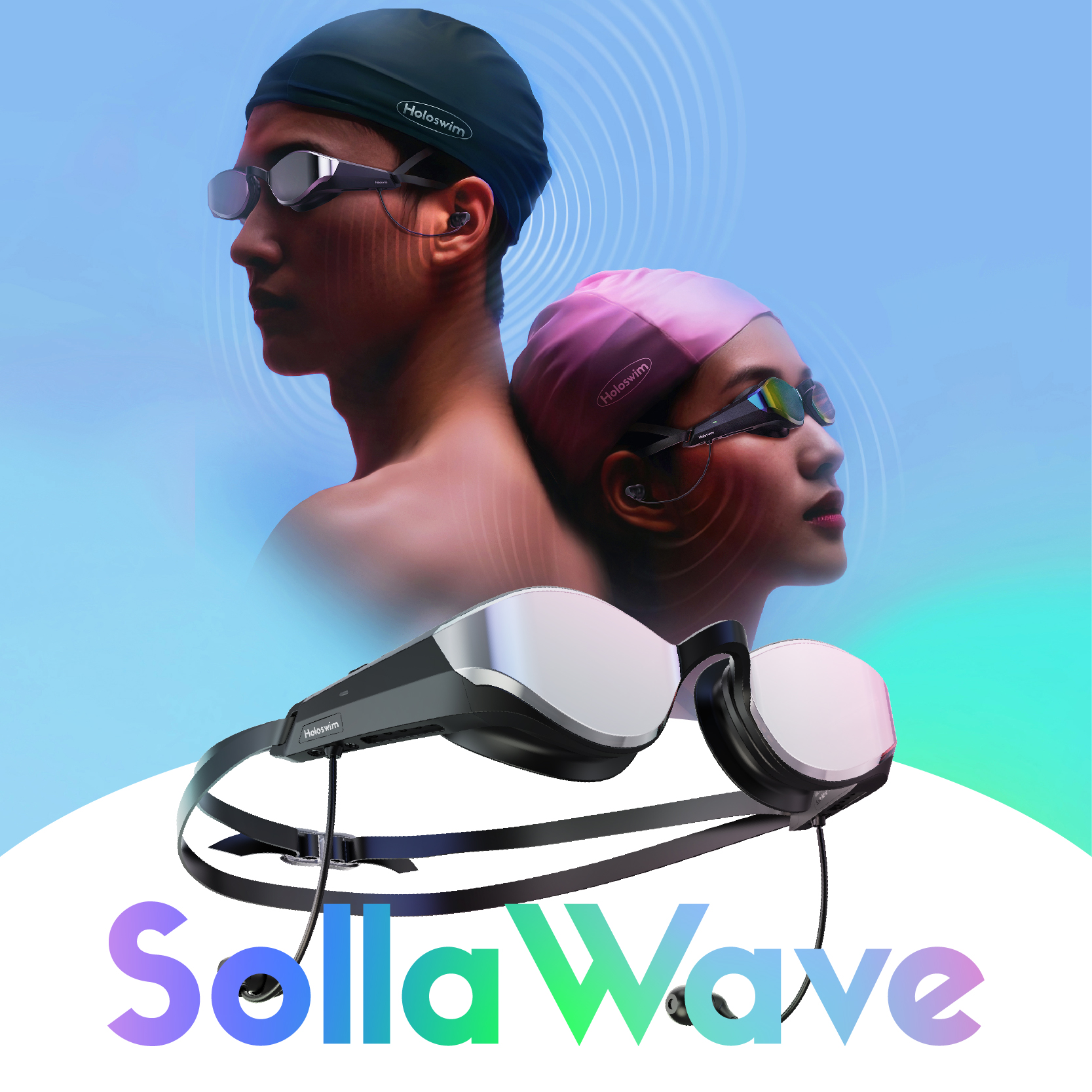 光粒Solla Wave音频Ai智能泳镜防雾蓝牙音乐耳机入耳式游泳男女