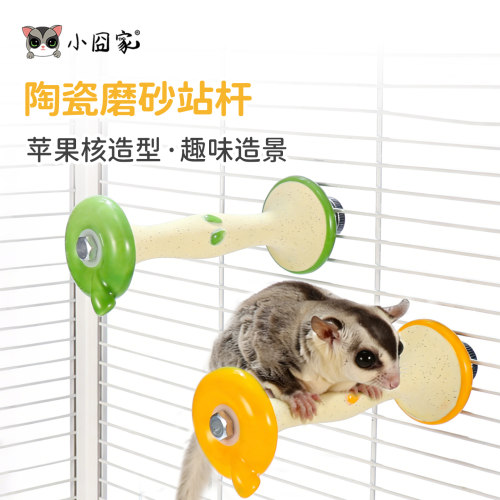 蜜袋鼯苹果核陶瓷磨爪站杆