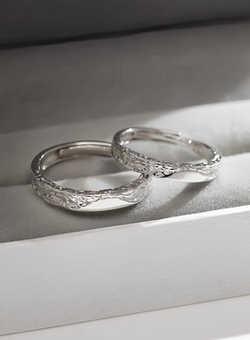 冰川情侣对戒感戒指男女一对小众设计时尚简约款情人节礼物