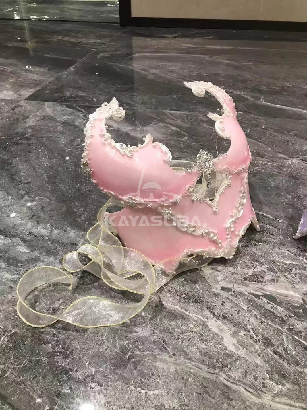 KAYASUBA手工款洛翎粉系列光泽美人鱼潜水拍摄海洋馆胸衣泳衣吊带