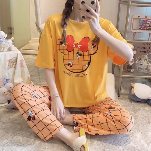 HelloKitty凯蒂猫短袖长裤睡衣女夏季新款可外穿家居服套装两件套
