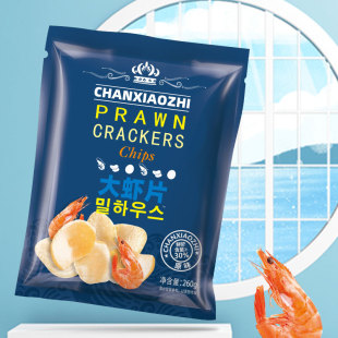 馋小智大虾片260g大袋装 网红膨化原味薯片追剧解馋巨型零食礼包