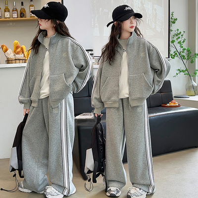 女童套装2025春秋洋气女孩外套潮