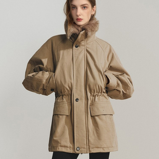 MC羽绒服女2025冬新品 收腰两件套90鹅绒羊毛领羽绒外套MBE4EIN069