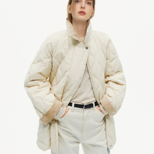 高圆圆董洁同款工装翻领羽绒服