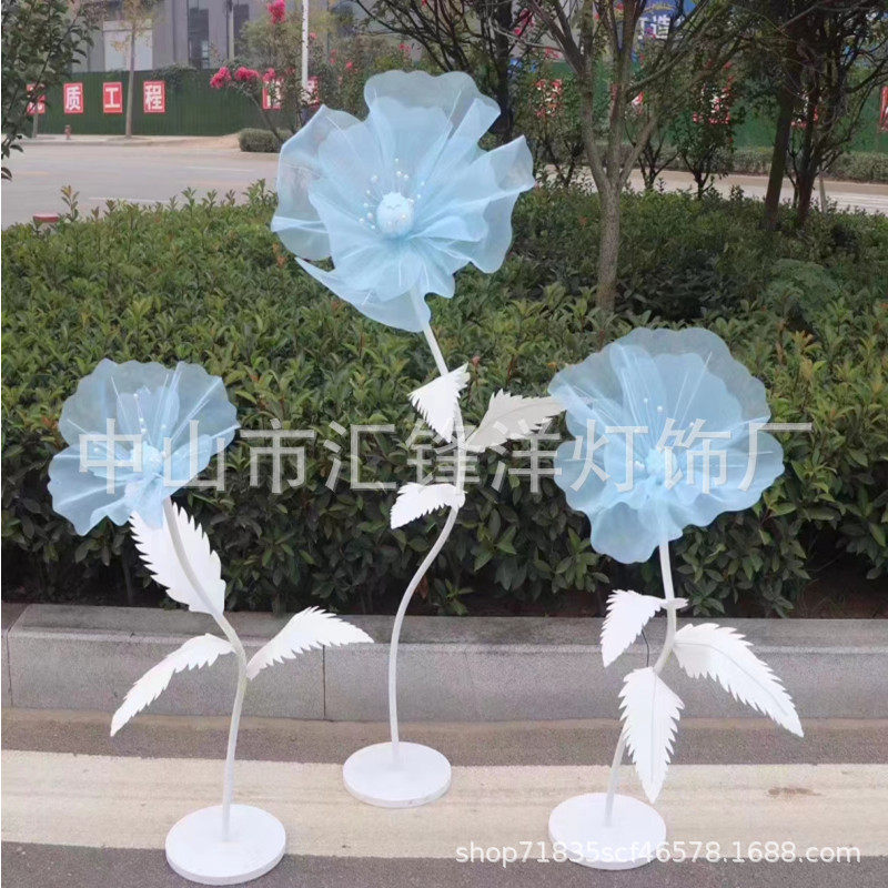 婚庆真丝仿真花路引舞台布置