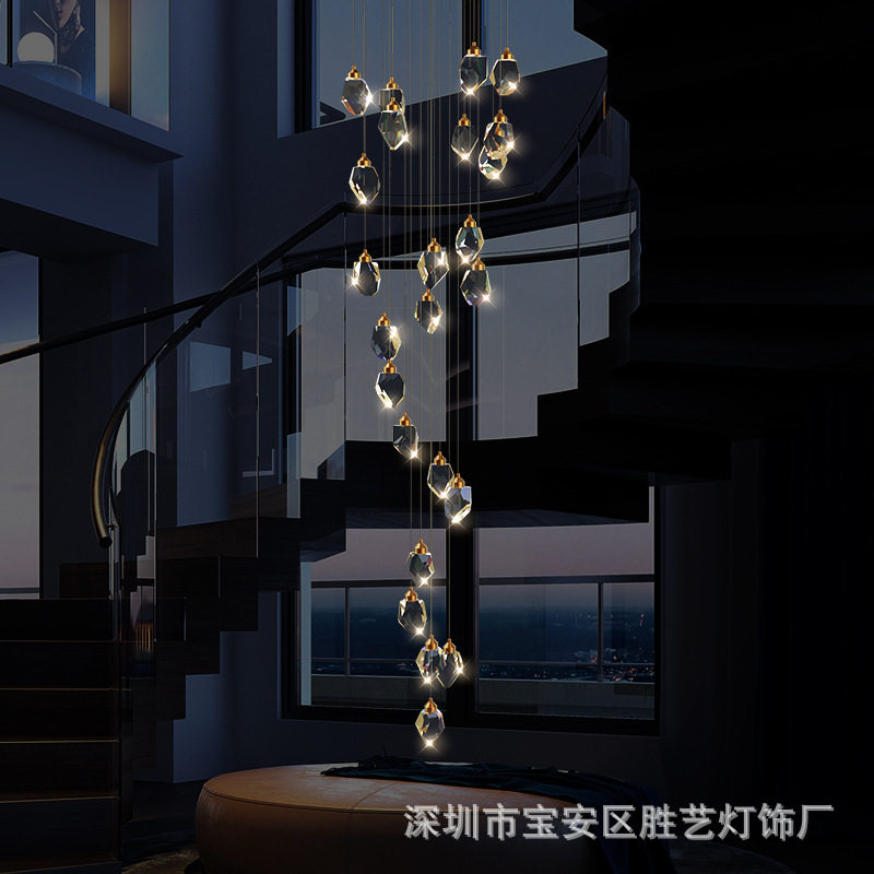 复式楼大吊灯别墅公寓现代简