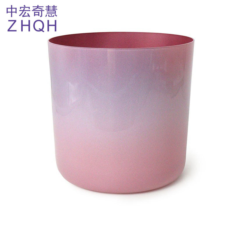 粉红色水晶歌唱碗水晶音乐颂钵瑜伽愈合歌唱碗打击乐器