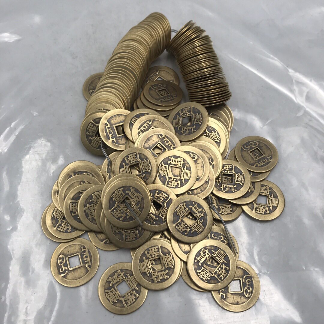 仿古做旧包浆纯铜嘉庆铜钱200个