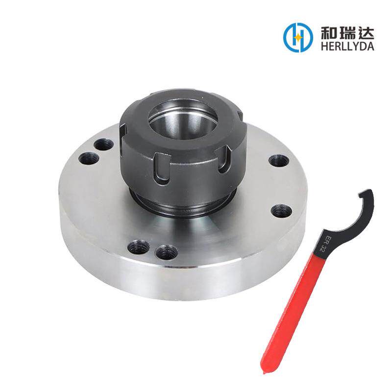 全亮ER32-D100夹头座+ER32扳手法兰盘ER32卡盘座七孔夹头座