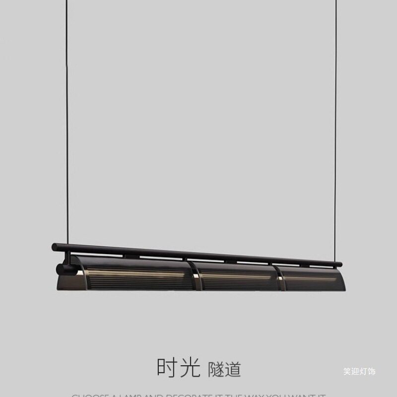 意式极简轻奢设计师长条餐厅吊灯