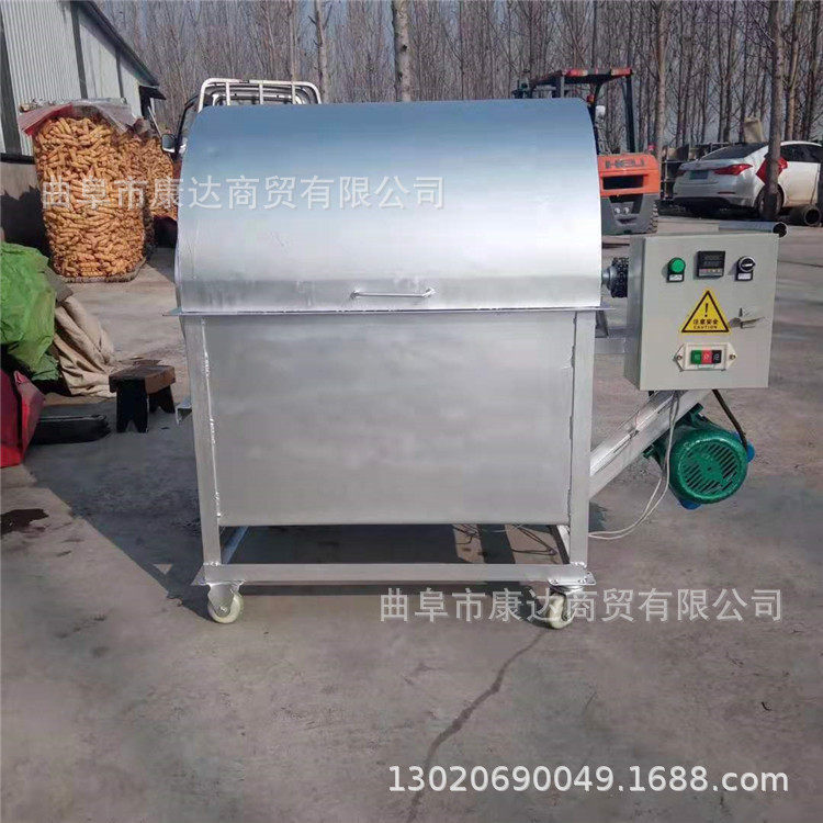 翻炒花生板栗机器 烧柴火煤炭翻炒机 50斤100斤滚筒炒货机