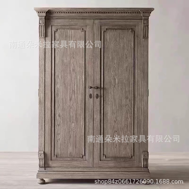 RH实木美式法式复古2门衣柜