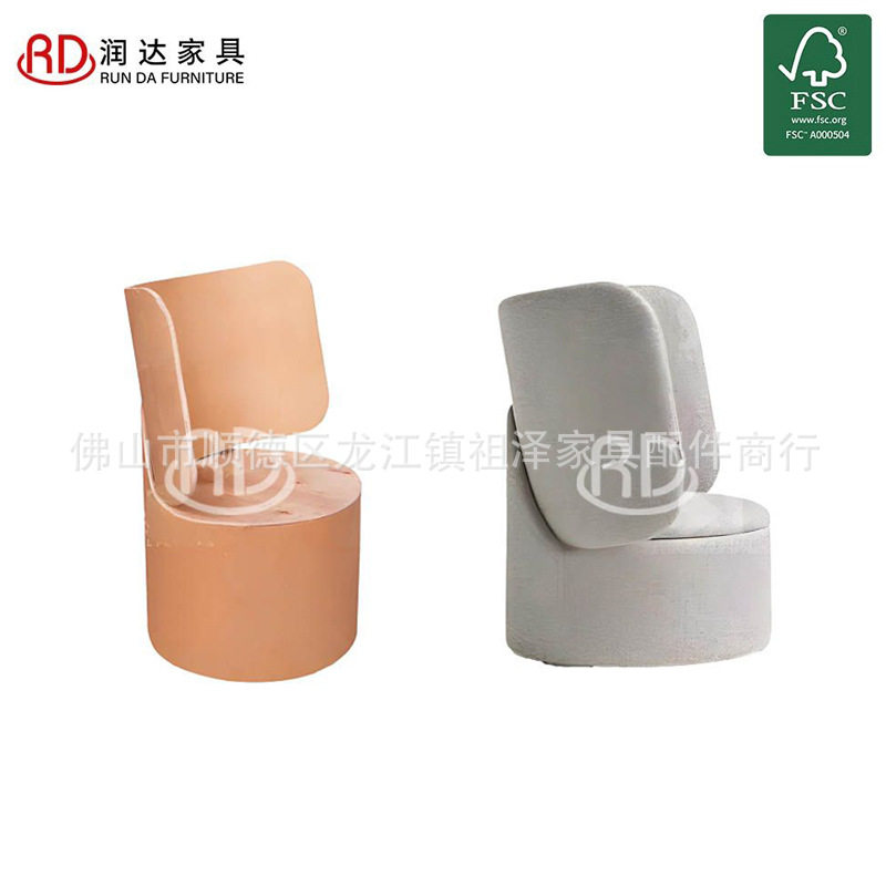 意式极简布艺梳妆凳高靠背卧室家用小户型椅子化妆椅书椅弯板