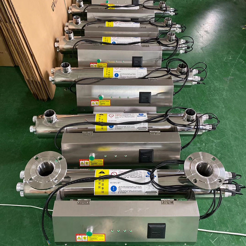厂家供应管道过流式304不锈钢养殖净水处理UV紫外线水消毒器设备