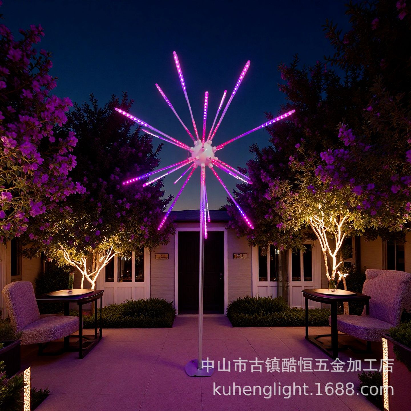 led数码烟花灯爆闪 led发光景观礼花灯夜景亮化灯户外防水装饰灯