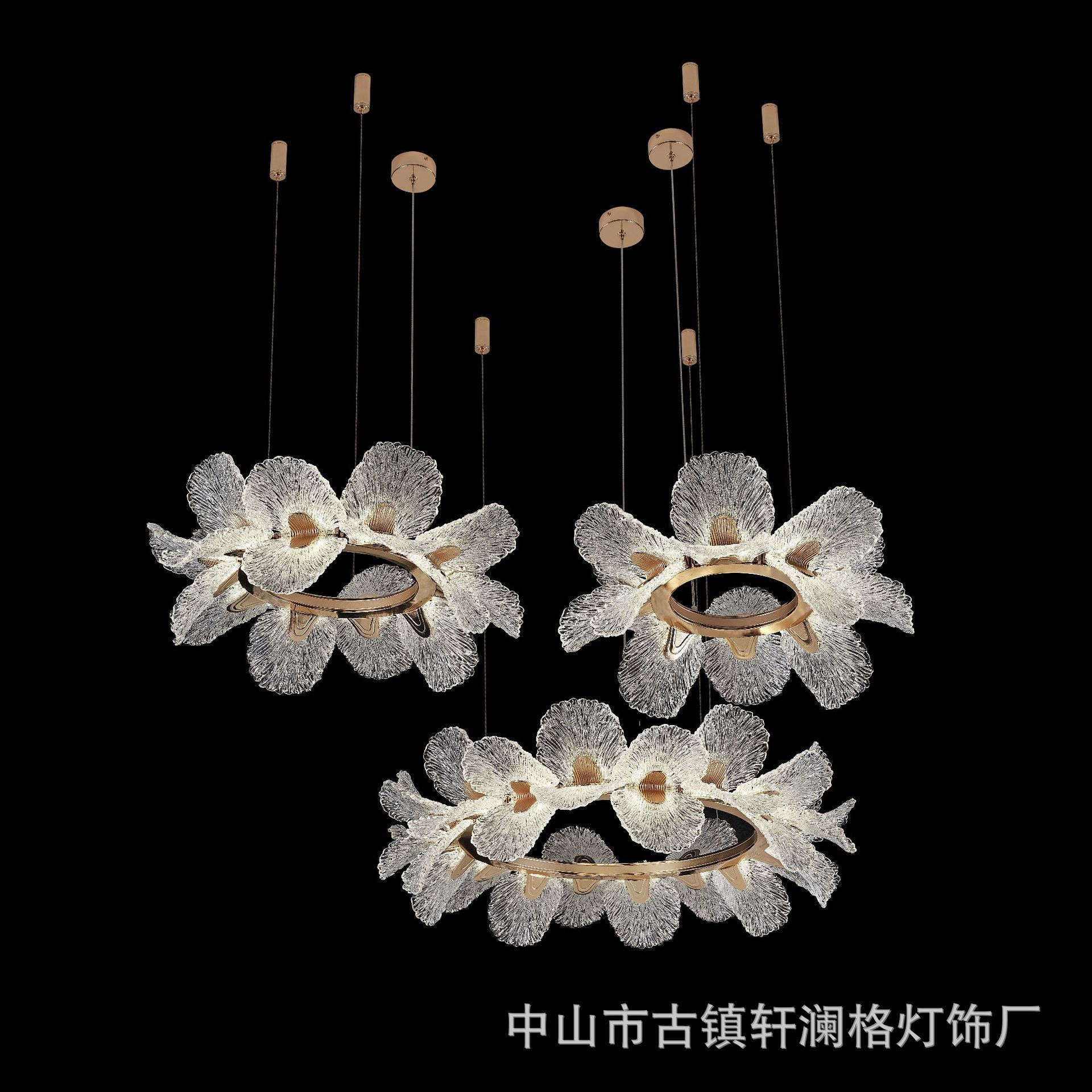跨境客厅吊灯紫荆花法式餐厅