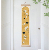 饰画实木卷轴画轻奢花鸟归燕玄关挂画玉兰 花卉装 水墨宣言 新中式