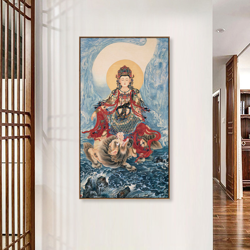 观音菩萨装饰画新中式客厅卧室挂画人物壁画现代简约佛像壁画