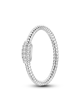 MYBEBOA/美缤宝 纯银S925轻奢纹饰镶石戒指女士戒指华贵