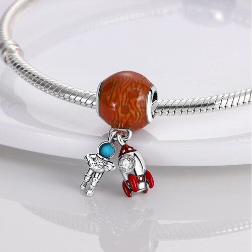 MYBEBOA美缤宝火星火箭宇航员串珠转运珠DIY饰品配件可搭手链项链