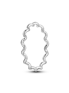 MYBEBOA/美缤宝 纯银S925 波浪线极简素银戒指女士戒指轻奢