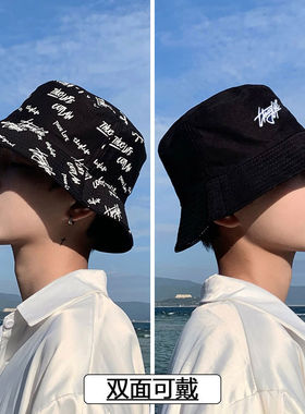 渔夫帽男夏季ins潮大头围学生防晒帽子潮牌遮阳帽男士太阳帽短檐