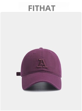 韩版刺绣A字母棒球帽女软顶显脸小百搭休闲日系鸭舌帽子男ins潮牌