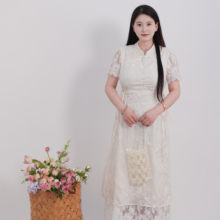 南小希大码女装 新中式高级感中国风时尚气质优雅显瘦修身连衣裙