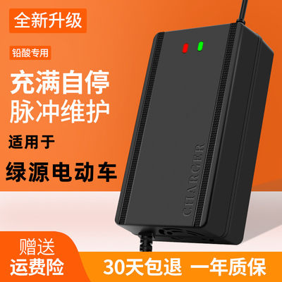 绿源适用电动车电瓶充电器48V12AH60V64V72V20AH20E-T30E原装通用