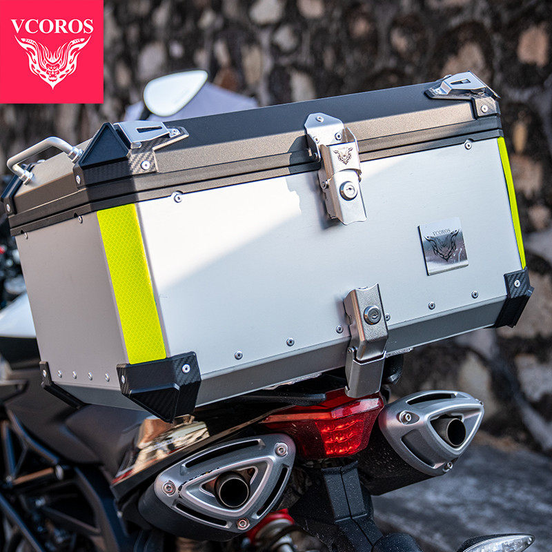 VCOROS摩托车尾箱铝合金后备箱子大号防水加厚踏板车行李箱快拆式