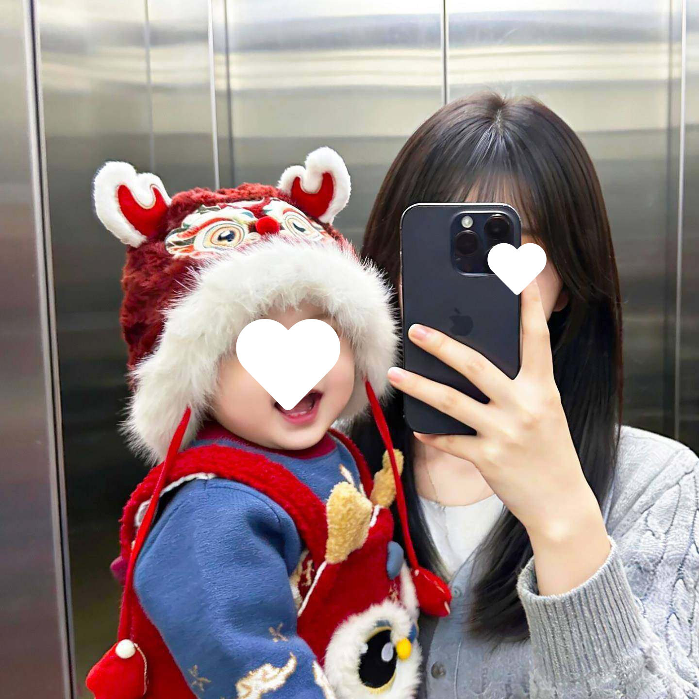 宝宝过年穿搭醒狮帽帽子男女冬