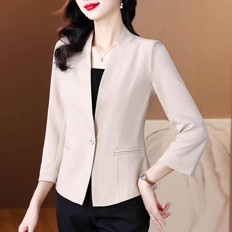 RIERA时尚九分袖小西装短外套女士春秋冬款百搭气质高级感西服妈
